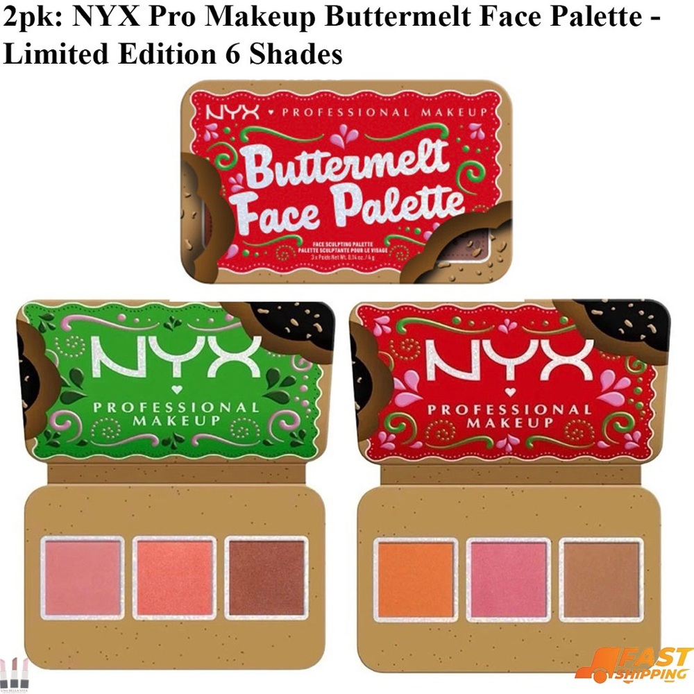 2pk: NYX Buttermelt Face Palette - Vibrant Blush Collection